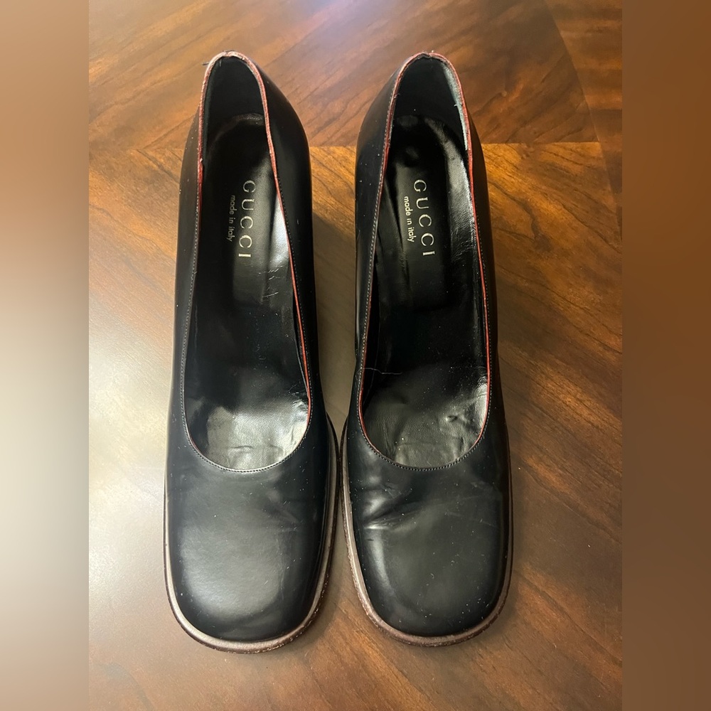 Gucci Black Leather Heels